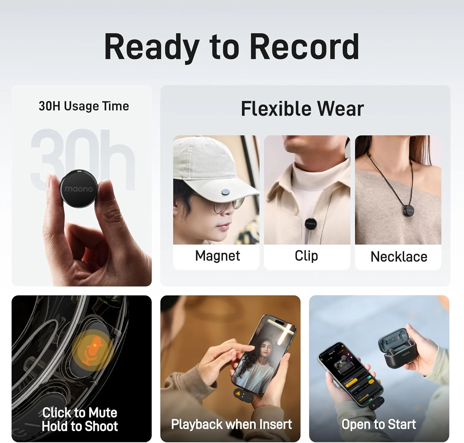 Maono Wave T5 WM650 PB2 AI Wireless Lavalier Microphone for Lightning /iPhone 14/13/12/11 - Image 4