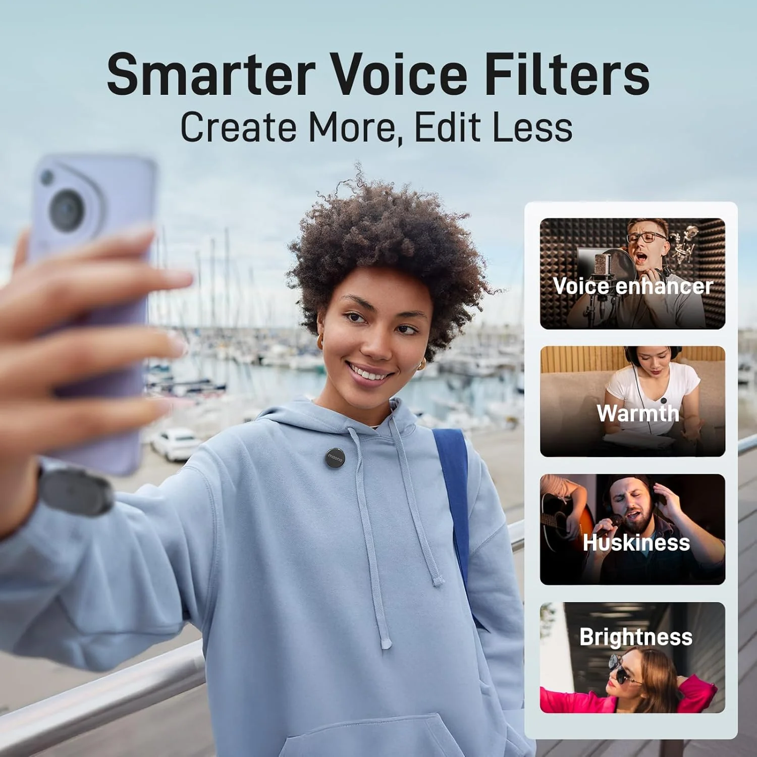 Maono Wave T5 WM650 PC2 AI Wireless Lavalier Microphone for Type-C /iPhone 15/16 - Image 3