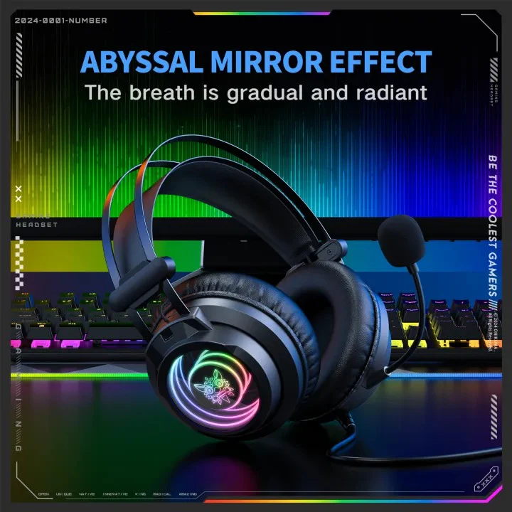 Onikuma X80 Abyss Mirror Wired Gaming Headphone with Microphone (Black) - Image 5